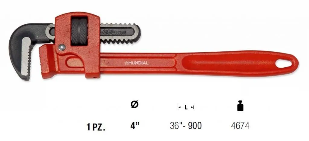 0504.790 GIRATUBO STILSON - acciaio - Lunghezza 36"- 900 mm