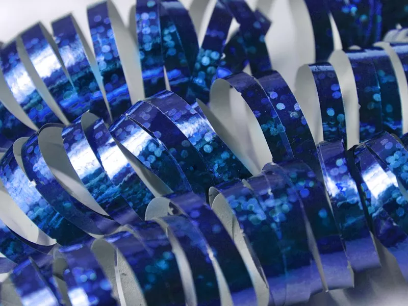 1 rotolo stelle filanti blu metallizzato
