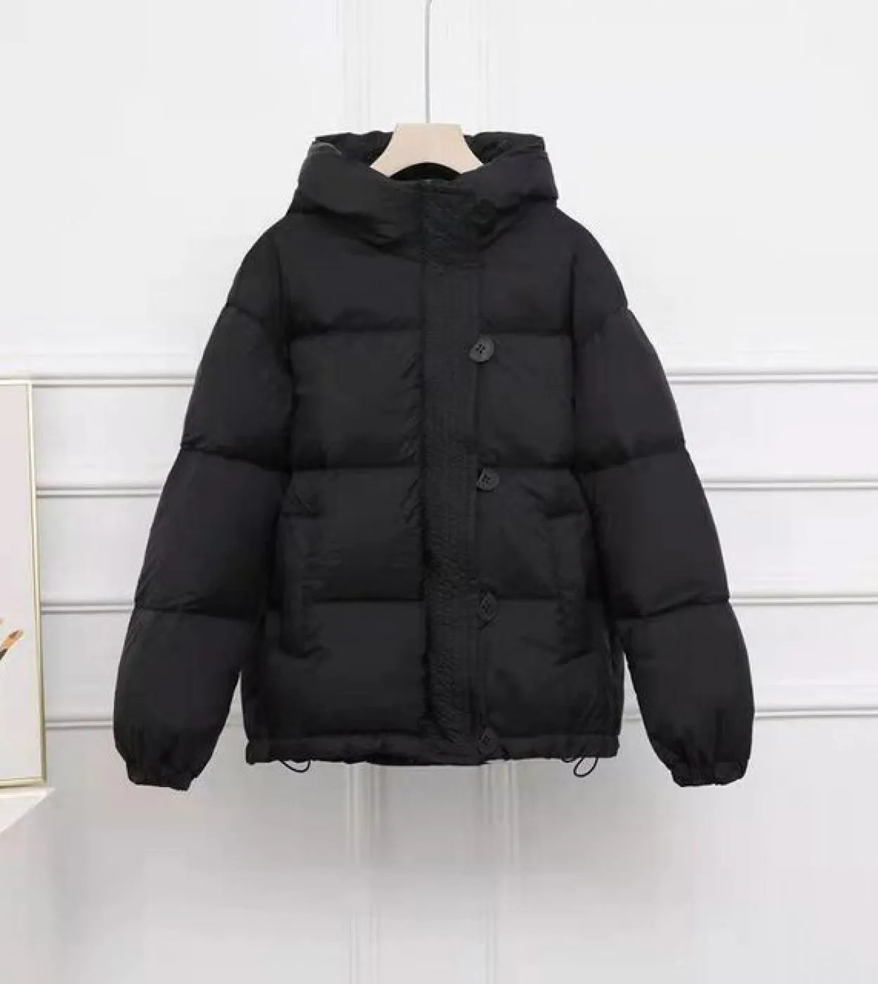 2022 Autunno Inverno Nuove Donne di Modo Manica Lunga Bianca Piumino Danatra Cappotto Casual Con Cappuccio di Spessore Giacca C
