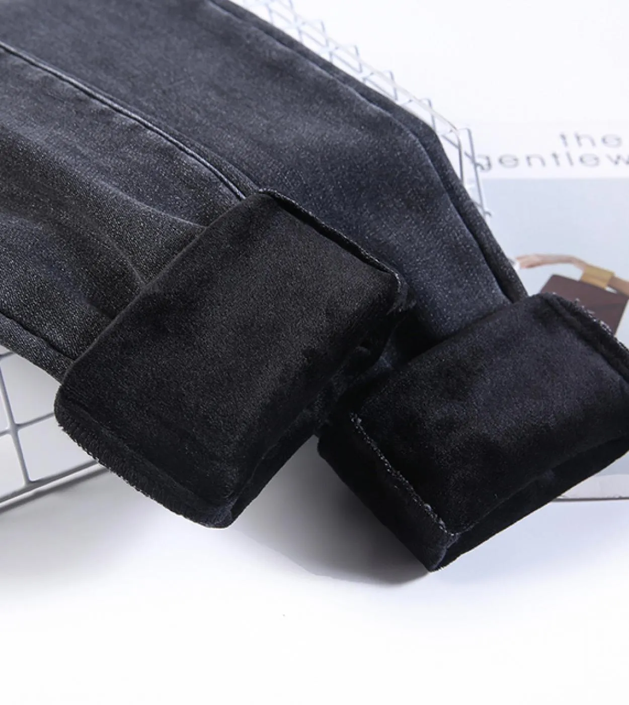 2022 Jeans da donna termici a vita alta da donna di tendenza Pantaloni da denim foderati in peluche caldi invernali Leggings Pan