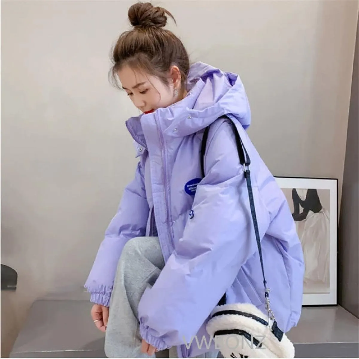 2022 nuovo piumino invernale in cotone da donna cappotto Parka con cappuccio caldo spesso solido femminile moda allentata Casual