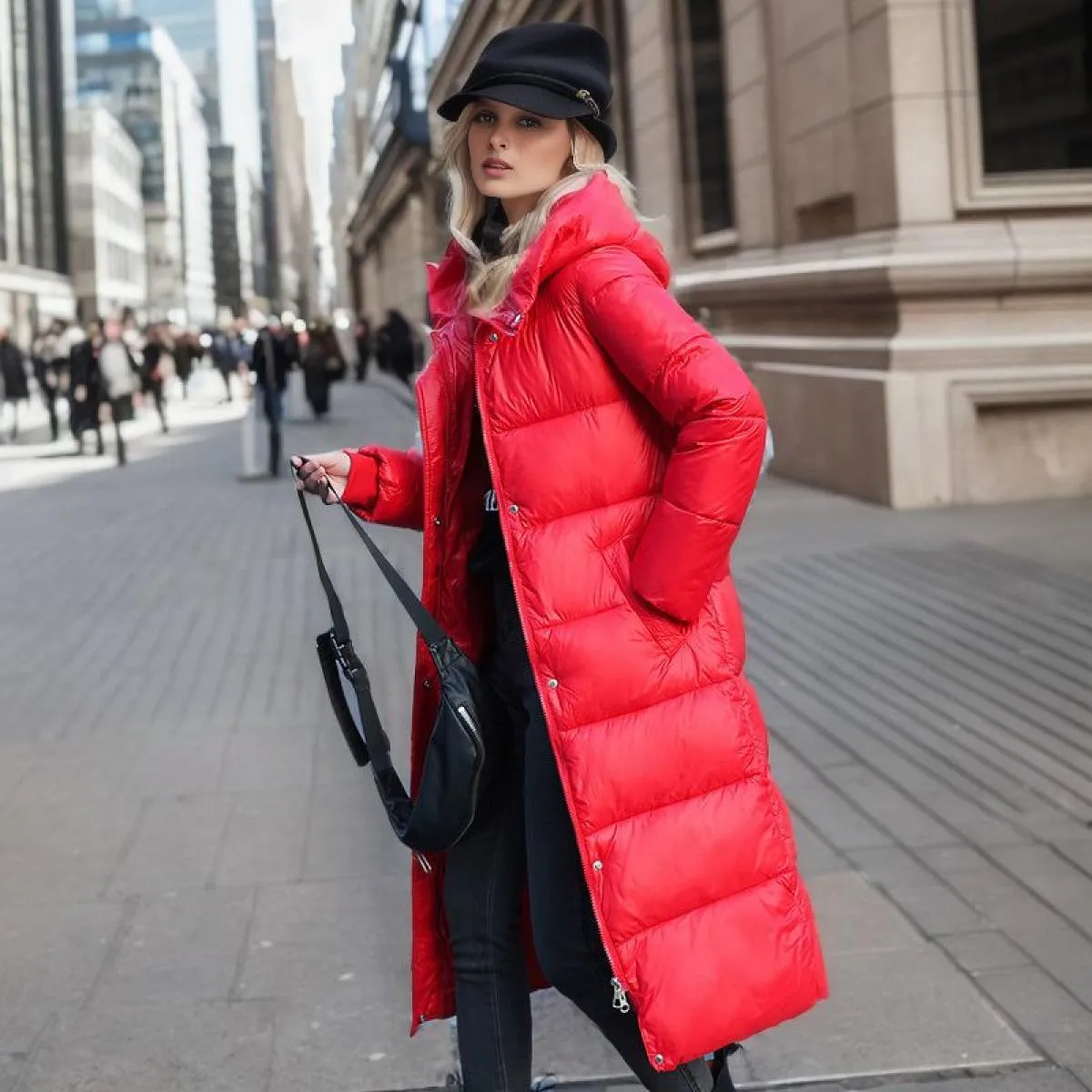 2023 Cappotto lungo invernale da donna Piumino femminile imbottito in cotone con cappuccio Cappotto Parka Mujer Spessore Lady Wa