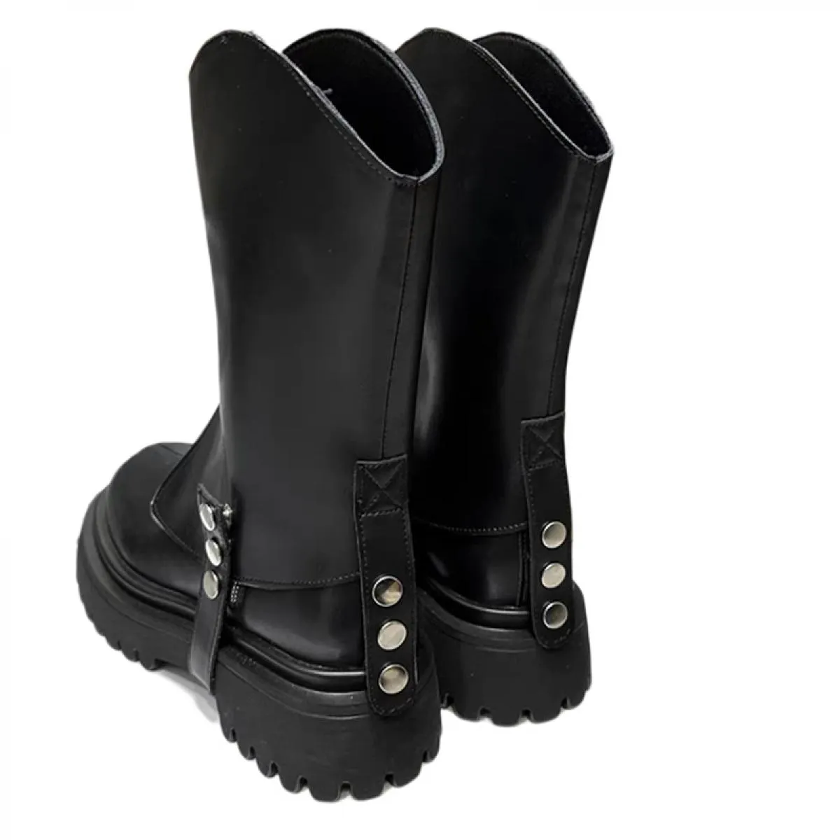 2023 Donne di Inverno Scarpe Tacco Medio Chunky Nuovo Chelsea Bootssnow Marchio di Moda Punk Goth Stivali da Moto Botas Signore