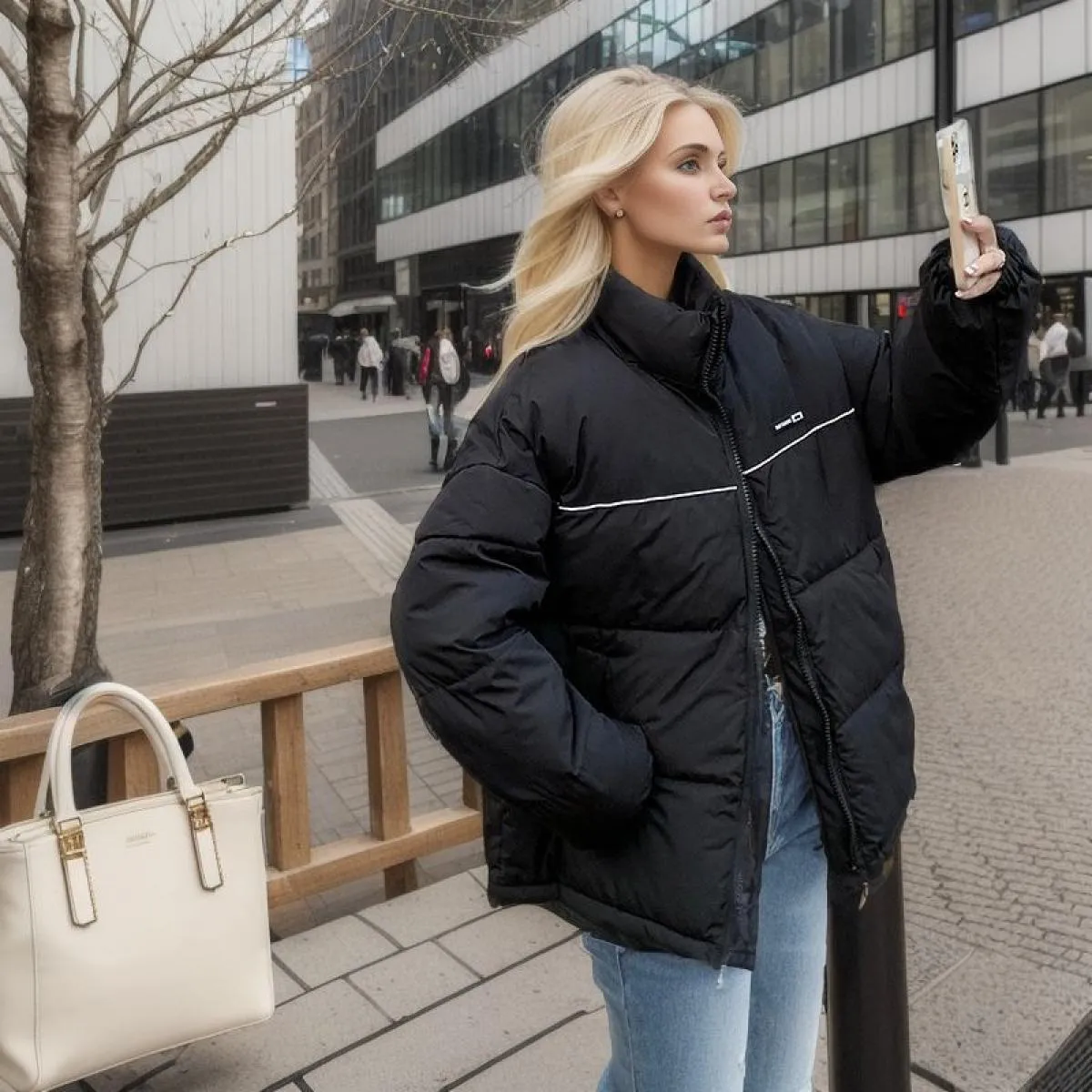 2023 Inverno Giù Parka imbottito in cotone Piumino femminile Patchwork allentato Cappotto caldo spesso da donna Capispalla antiv