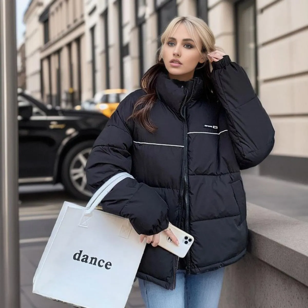 2023 Inverno Giù Parka imbottito in cotone Piumino femminile Patchwork allentato Cappotto caldo spesso da donna Capispalla antiv