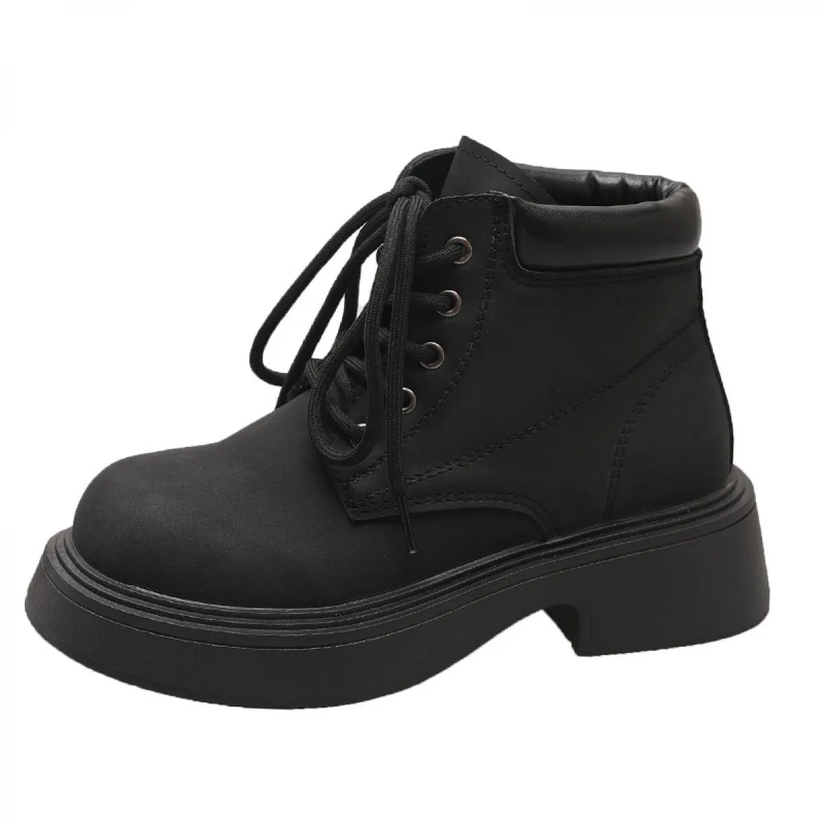 2023 Inverno Nuova Tendenza Delle Donne Chelsea Stivali Tacchi Medi Scarpe Alla Caviglia Lace Up Punk Grosso Stivali da Neve Del