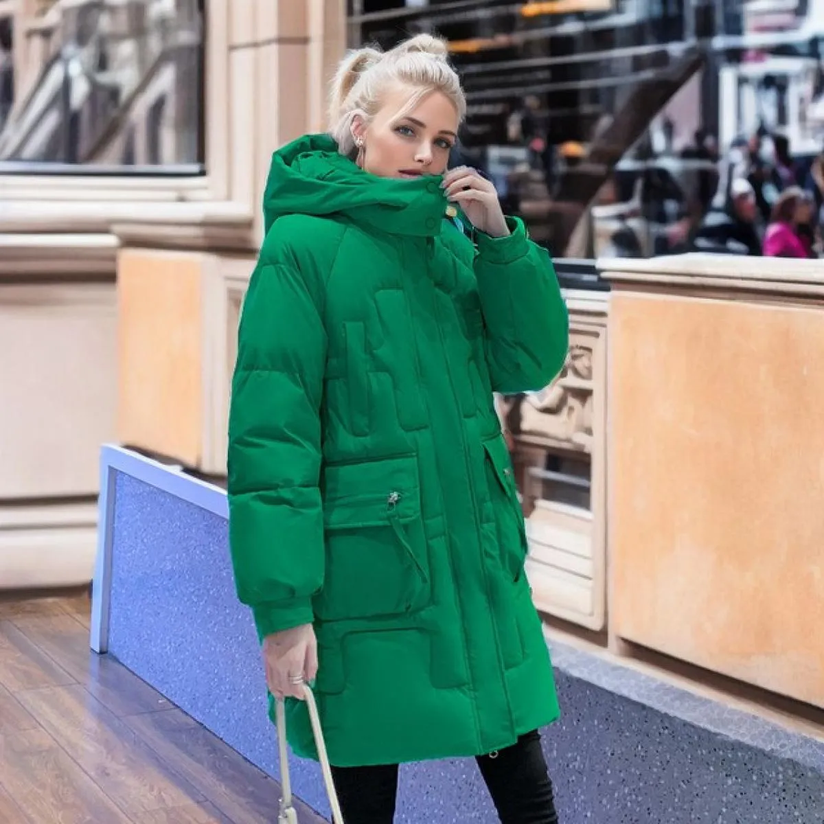 2023 inverno piumino giacca di cotone addensare soprabito Parka allentato caldo cappotto imbottito da donna di media lunghezza n