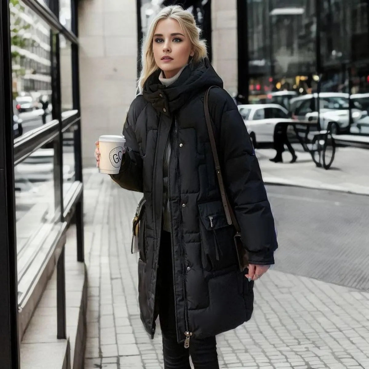 2023 inverno piumino giacca di cotone addensare soprabito Parka allentato caldo cappotto imbottito da donna di media lunghezza n