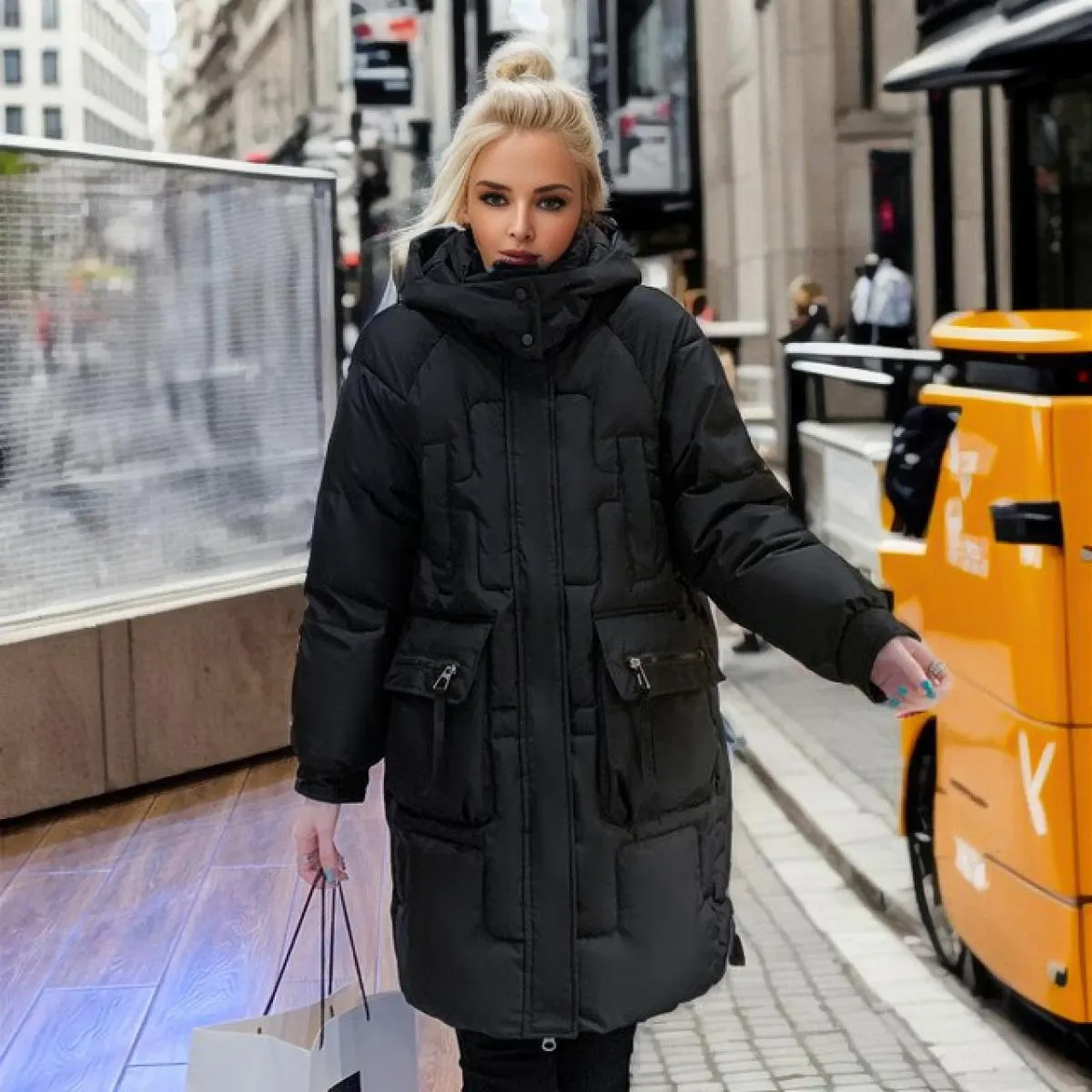 2023 inverno piumino giacca di cotone addensare soprabito Parka allentato caldo cappotto imbottito da donna di media lunghezza n
