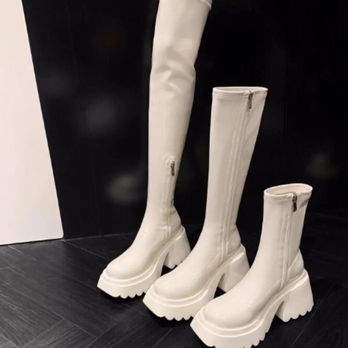 2023 inverno sopra la piattaforma del ginocchio scarpe da donna stivali Chelsea con tacco medio nuova tendenza moda stivali da m