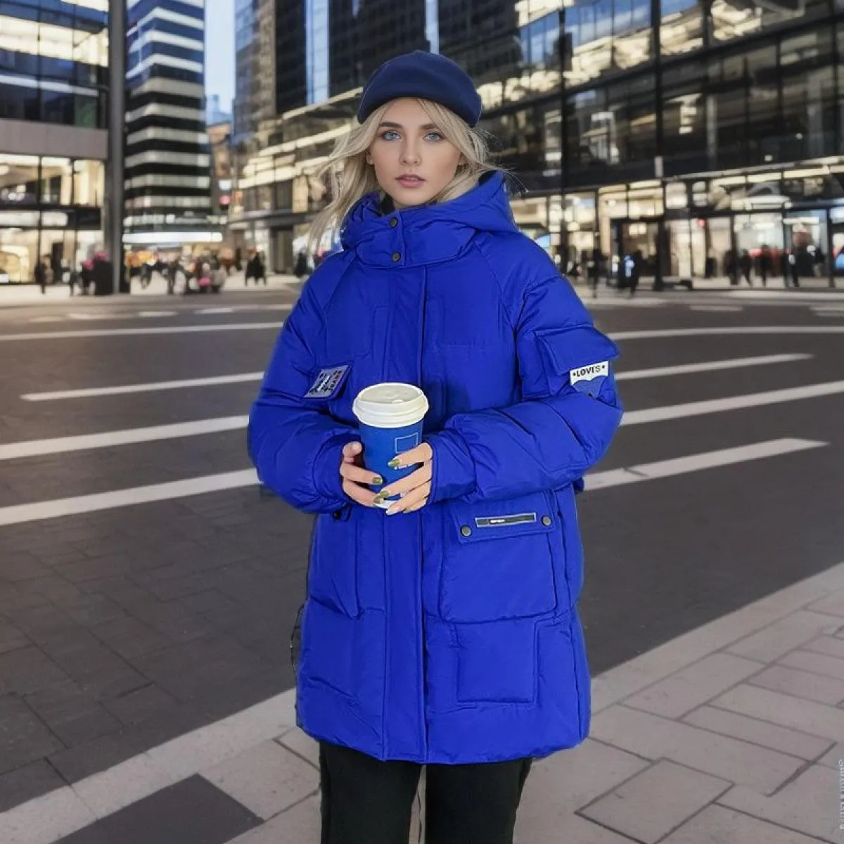 2023 moda invernale piumino in cotone giacca da donna con cerniera allentata Parka cappotto bianco femminile solido addensato pi