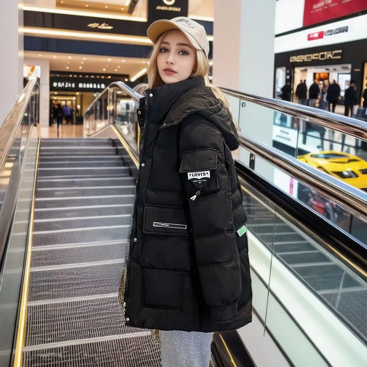 2023 moda invernale piumino in cotone giacca da donna con cerniera allentata Parka cappotto bianco femminile solido addensato pi