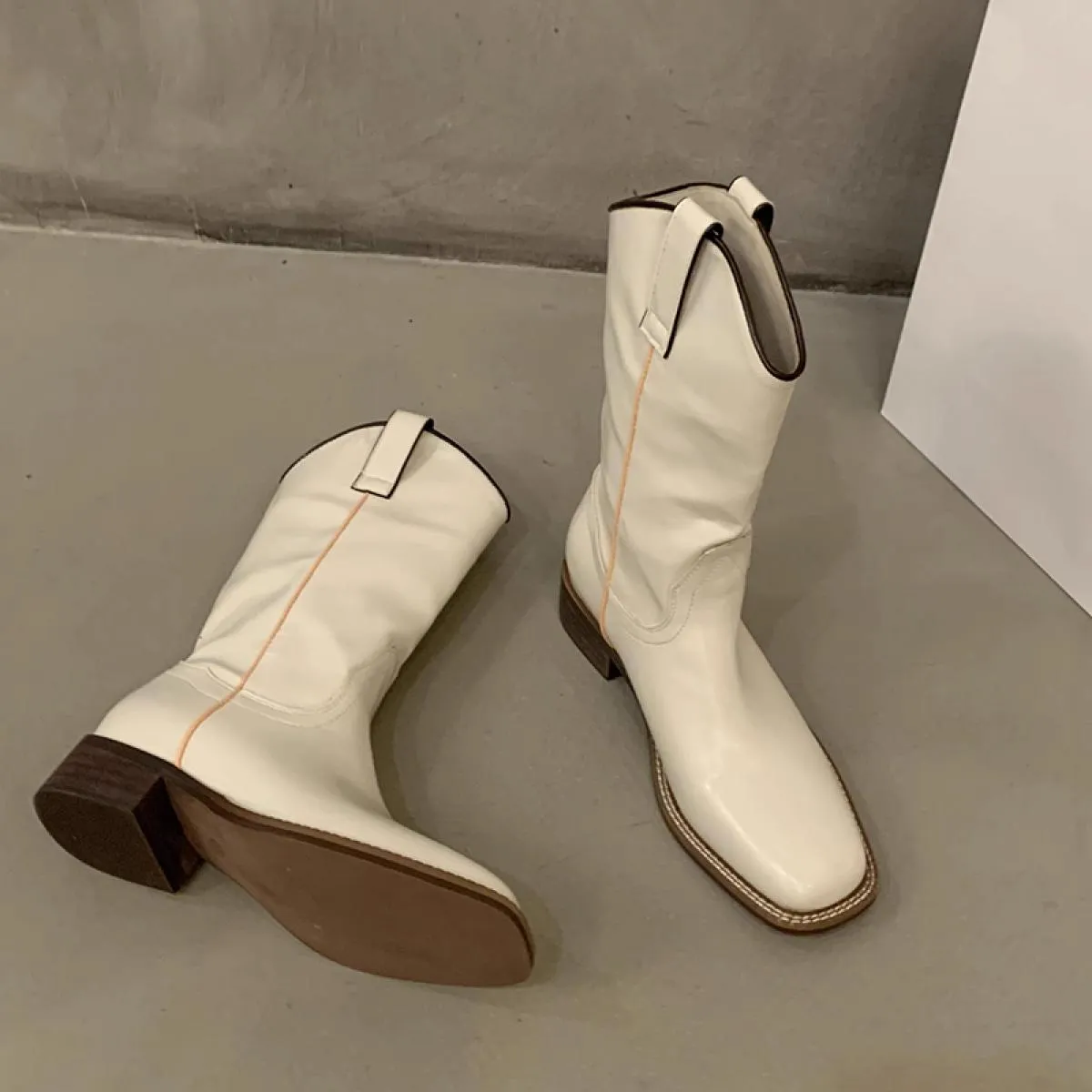 2023 Nuovi stivali con tacco basso a metà polpaccio Chelsea Scarpe da donna Stivali da cavaliere grossi Stivali invernali di mar
