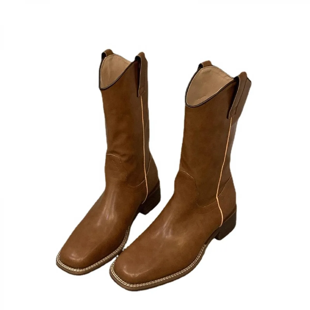 2023 Nuovi stivali con tacco basso a metà polpaccio Chelsea Scarpe da donna Stivali da cavaliere grossi Stivali invernali di mar