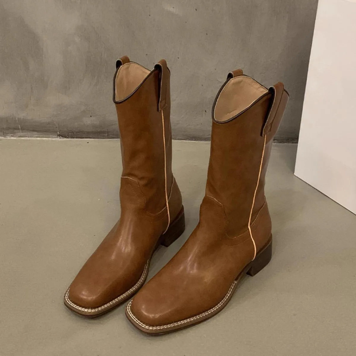 2023 Nuovi stivali con tacco basso a metà polpaccio Chelsea Scarpe da donna Stivali da cavaliere grossi Stivali invernali di mar