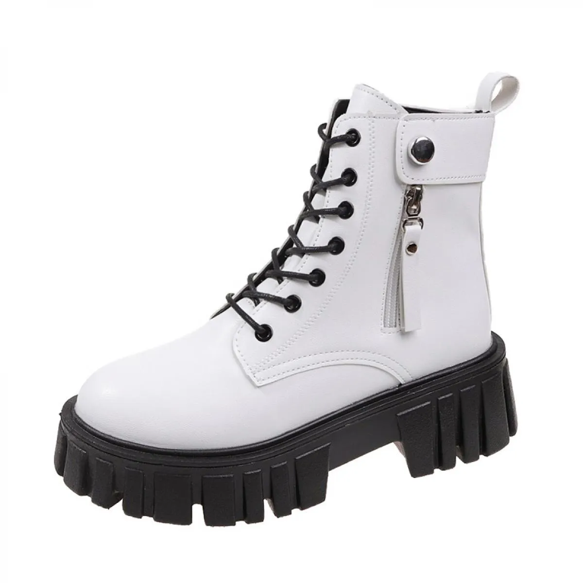 2023 nuovi stivali da moto invernali scarpe con plateau stivali Chelsea da donna stivali da cavaliere gotico in pelle pu designe