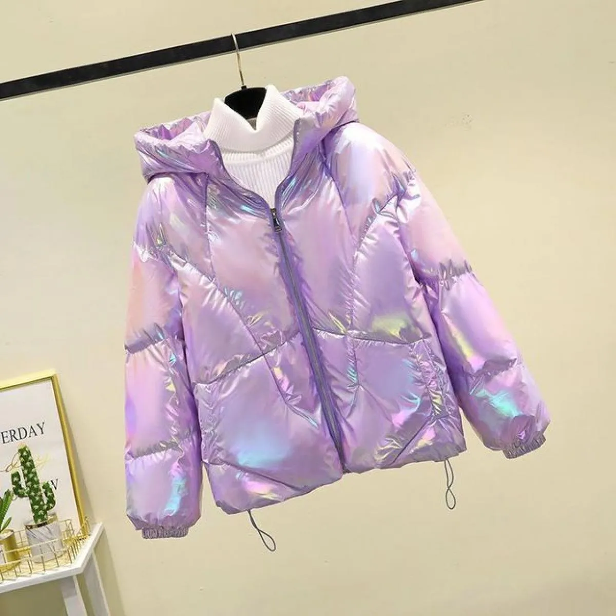2023 piumino invernale di colore brillante da donna cerniere bianche cappotto parka in velluto sciolto femminile solido ispessim