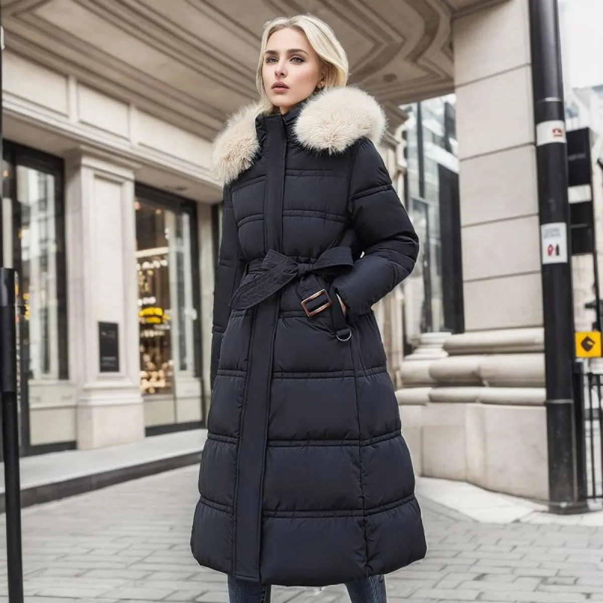 2023 piumino invernale in cotone lungo cappotto da donna giacca in pelliccia ispessimento moda Parka femminile solido caldo cern