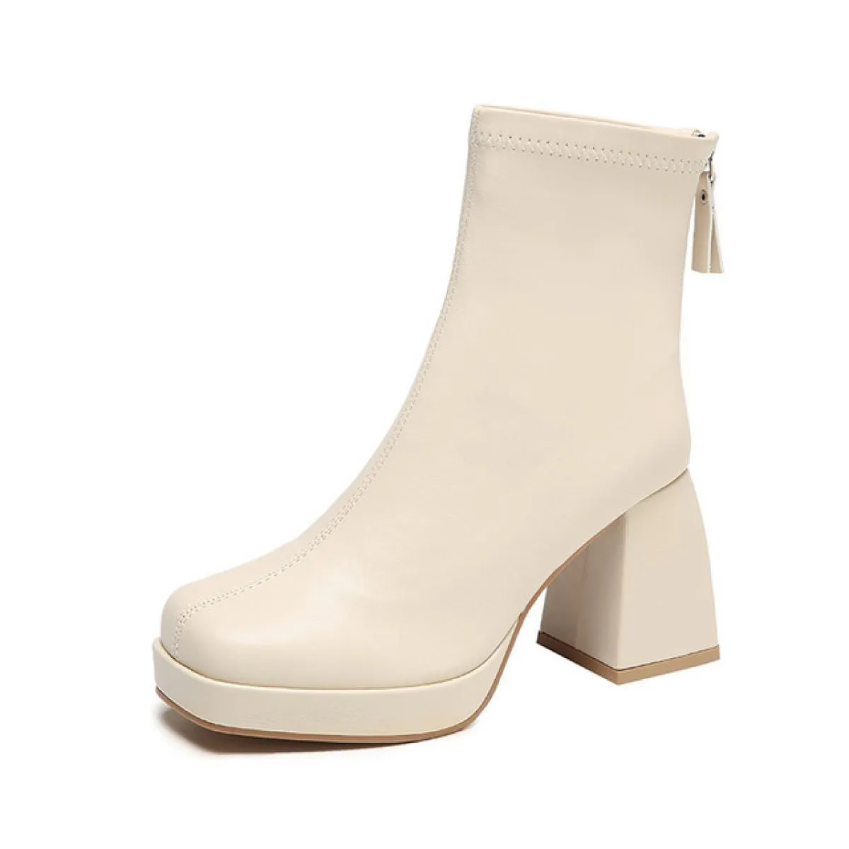 2023 Stivaletti da donna neri Stivali da donna in pelle Pu da donna a tubo corto Stivali con cerniera da donna Scarpe moda da do