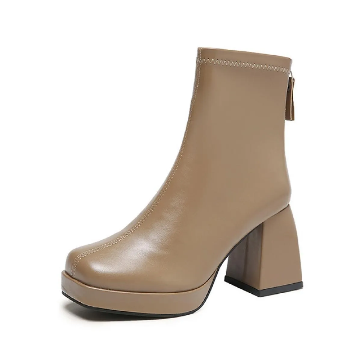 2023 Stivaletti da donna neri Stivali da donna in pelle Pu da donna a tubo corto Stivali con cerniera da donna Scarpe moda da do
