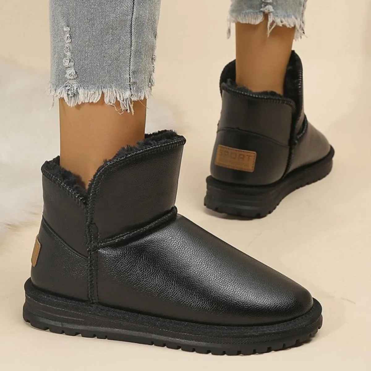 2023 Stivali invernali da donna alla caviglia Stivali Chelsea Nuovi scarpe con plateau calde e peluche Stivali da neve casual al