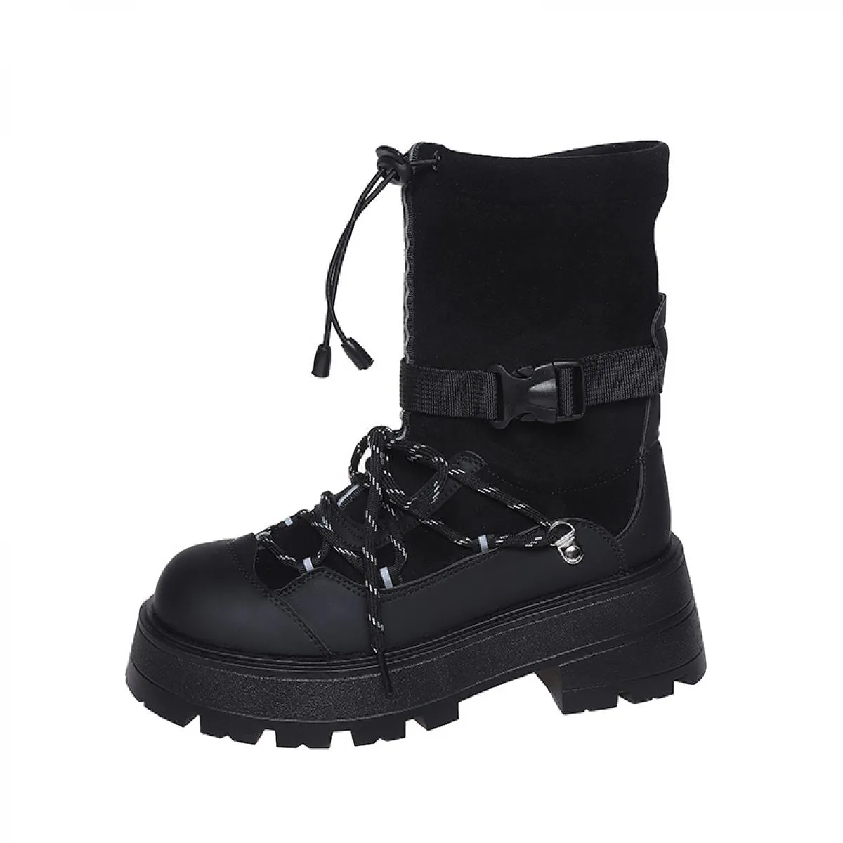 2023 Stivali moda Chelsea Scarpe da donna Stivali invernali Lace Up New Chunky Goth Gladiatore Stivali da neve Designer Punk Lad
