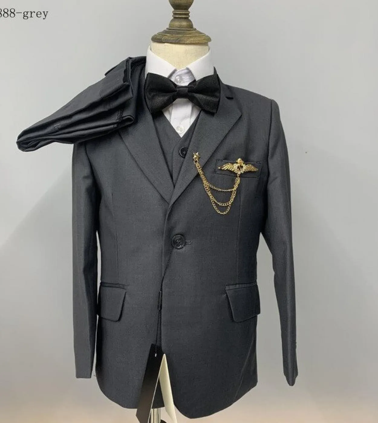 3 Pcs Suit Set Boy Blazers Jacket Pants Vest  2022 Fashion Formal Childrens Wedding Tinta unita Abito Cappotto Pantaloni Wa