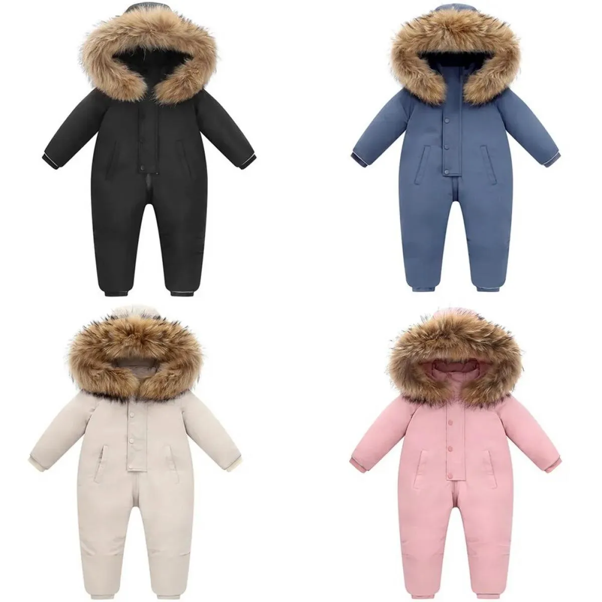30 Inverno Caldo Snowsuit Ragazzo 90% Piumino D'anatra Cappotto Infantile Vestiti Della Ragazza Del Bambino Tuta Del Capretto 2