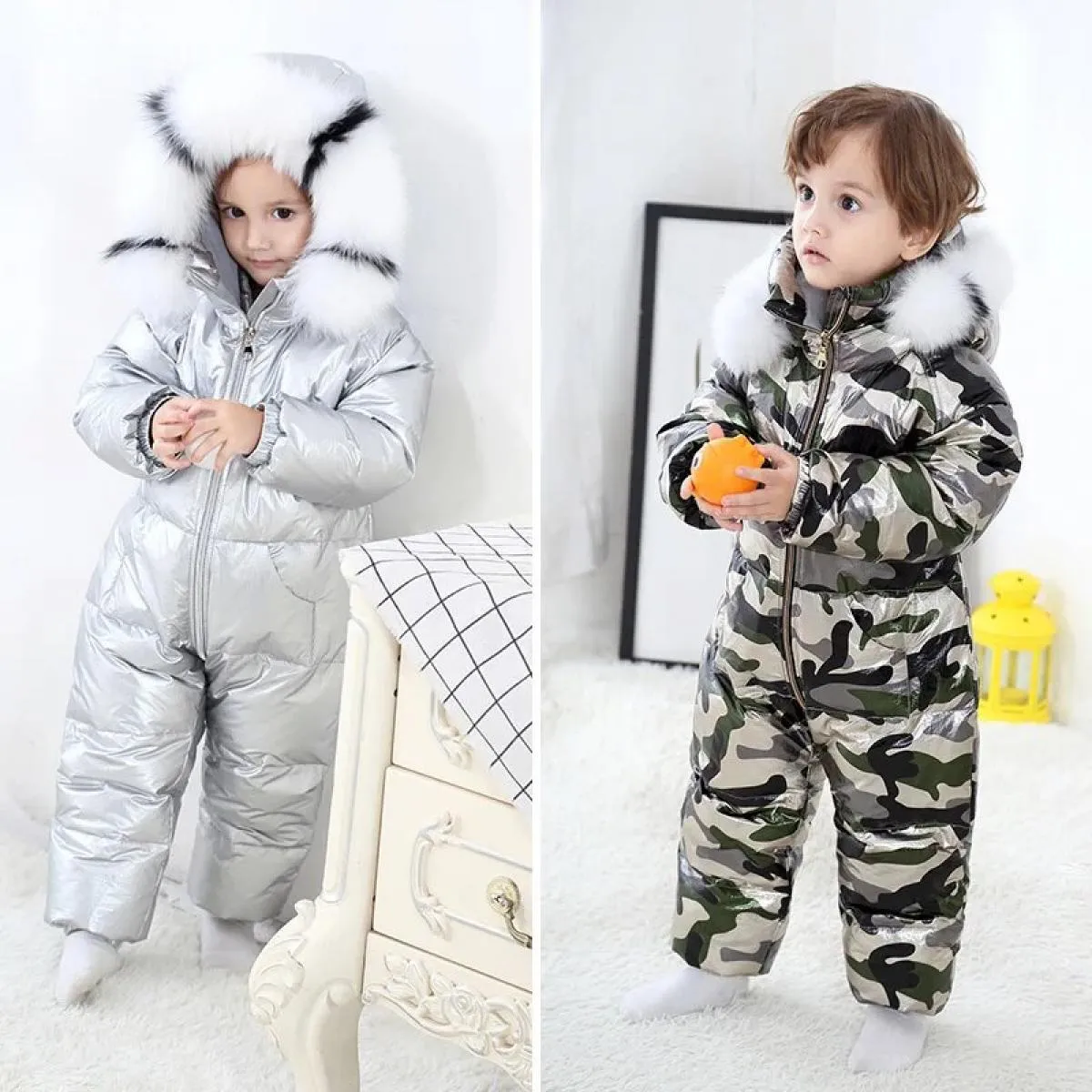 30 N Inverno Tuta da neve 2023 Ragazzo Giacca da bambino 90% Piumino d'oca All'aperto Vestiti infantili Ragazze Arrampicata Per