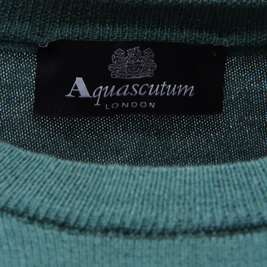 5327AF maglione uomo AQUASCUTUM green wool sweater men