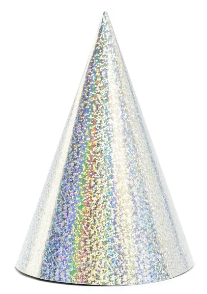 6 cappelli a cono olografici 17 cm