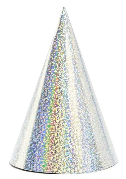 6 cappelli a cono olografici 17 cm