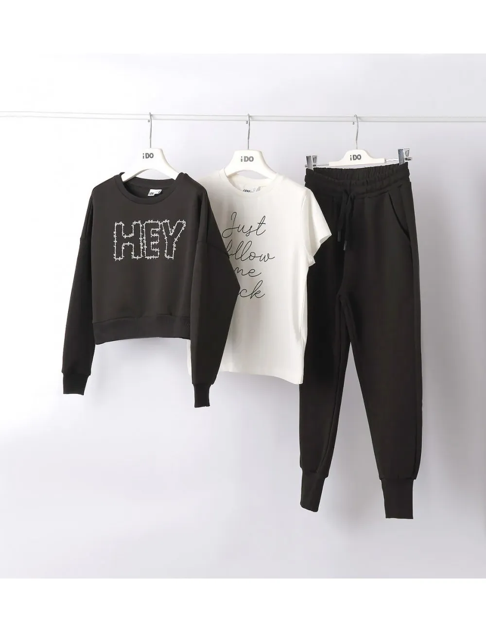 7922 COMPLETO 3 PEZZI TUTA IDO BAMBINA PANTALONE FELPA E T SHIRT IDO RAGAZZA KID