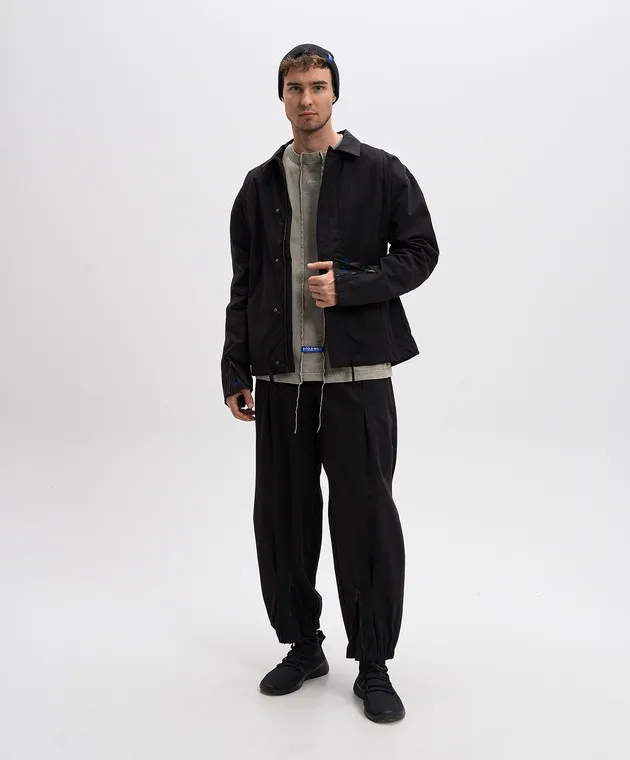 A Cold Wall Giacca a vento nera con ricamo logo ACWMSH145