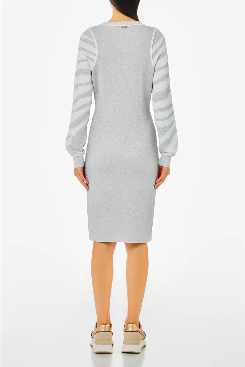 Abito animalier da donna Liu Jo in maglia bianco argento 4108