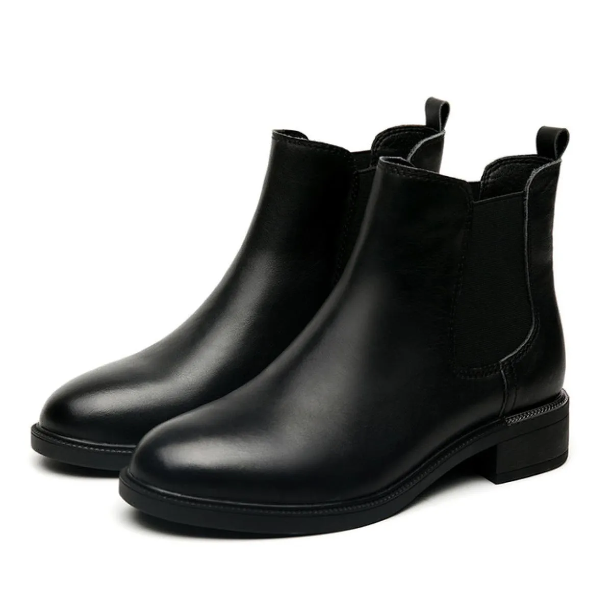 Abito formale da ufficio da donna casual da ufficio, stivali Chelsea, marea nera, scarpe in vera pelle, da donna, autunno invern