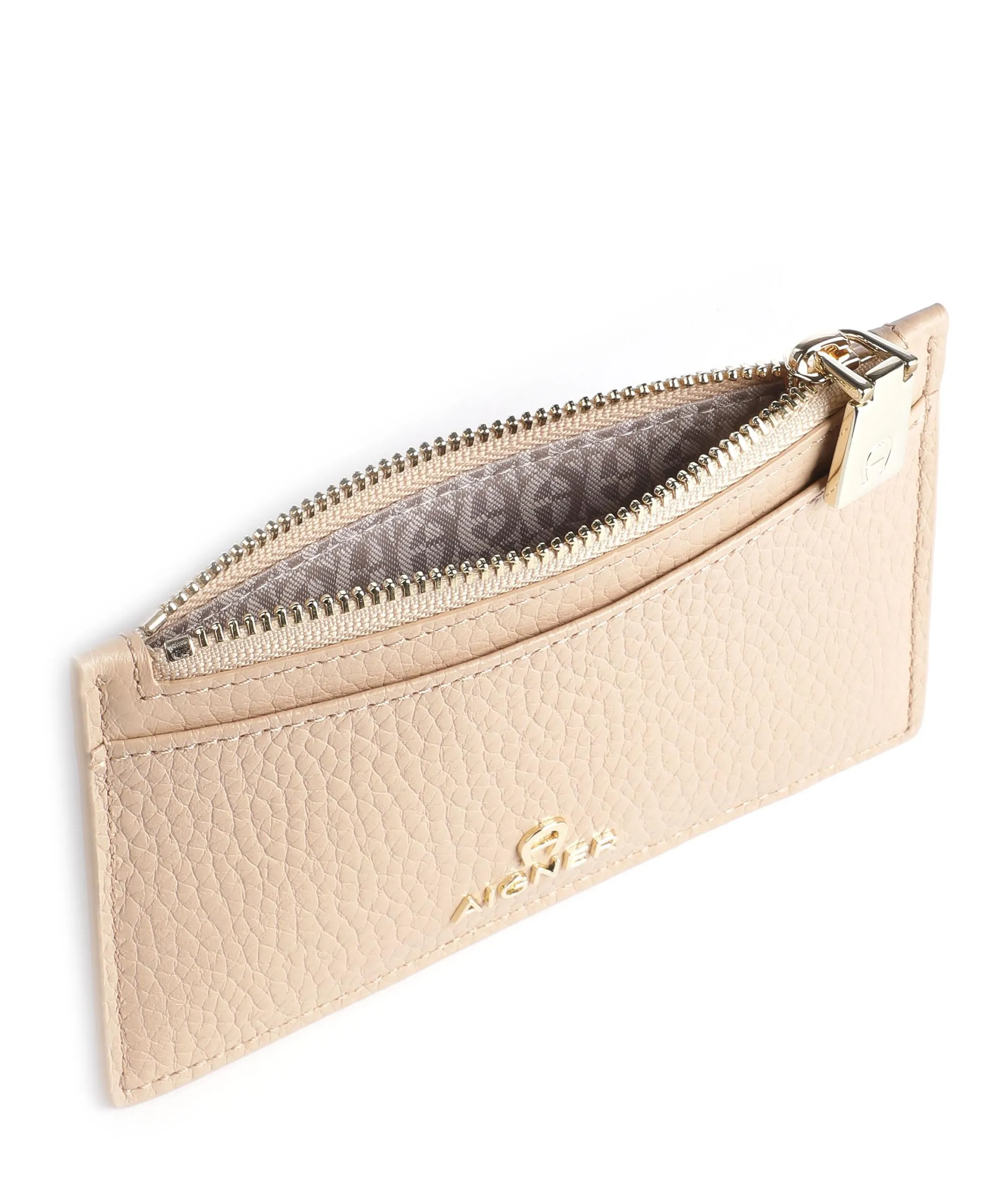  Aigner Ivy Porta carte di credito pelle di vacchetta grana beige  