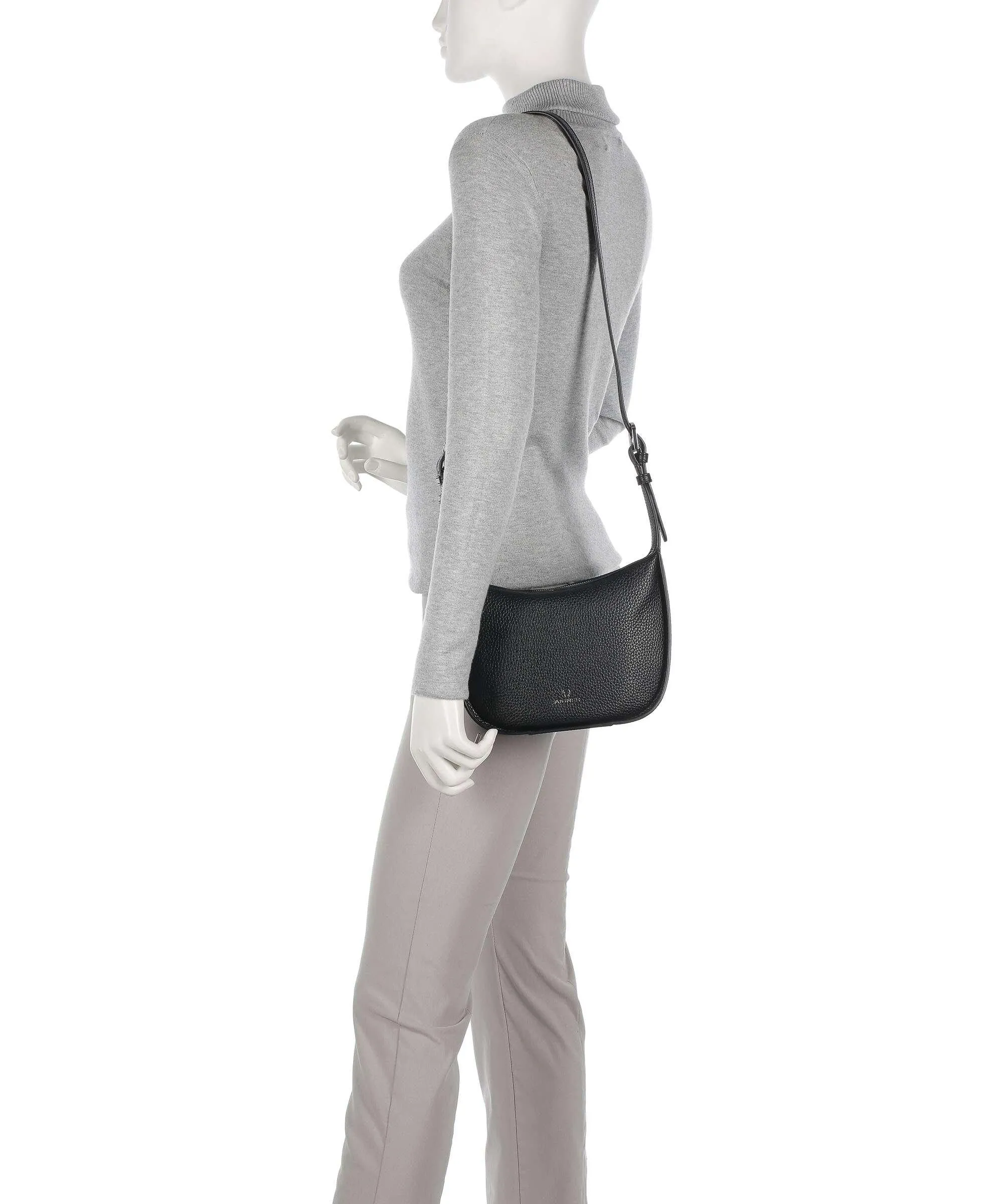  Aigner Ivy S Borsa a tracolla pelle di vacchetta grana nero  