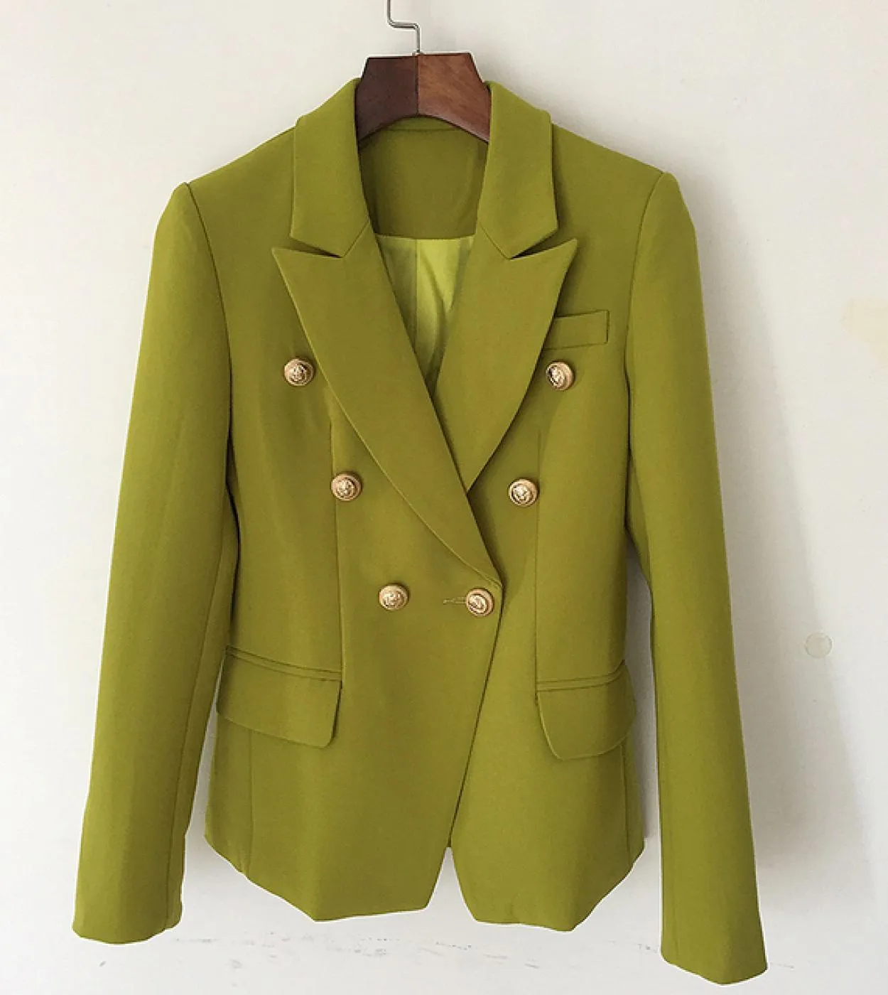 Alta qualità New Fashion 2022 Classic Designer Blazer Womens Bottoni in metallo Giacca blazer doppiopetto Ginger Yellow
