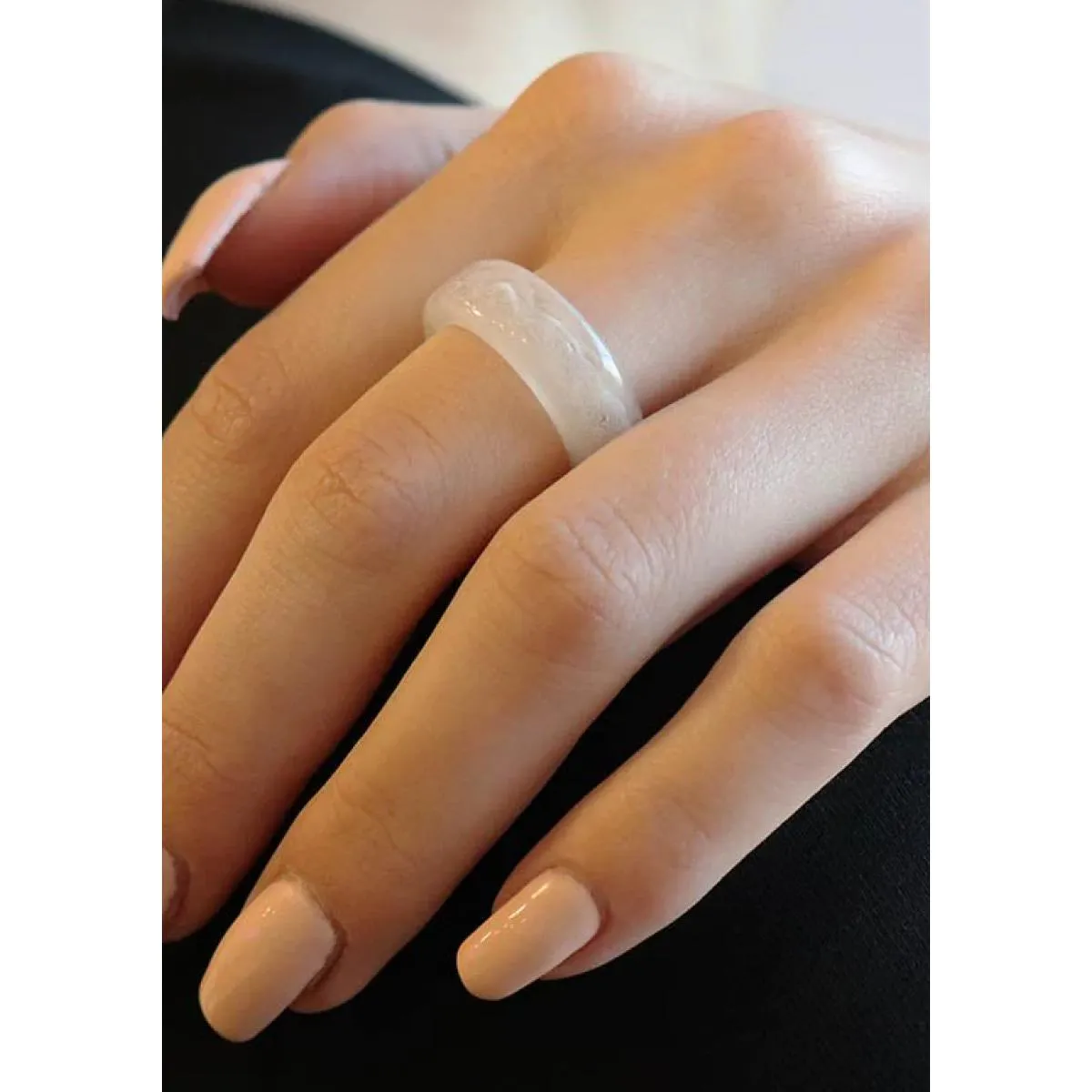 Anello in resina, ART542, beige