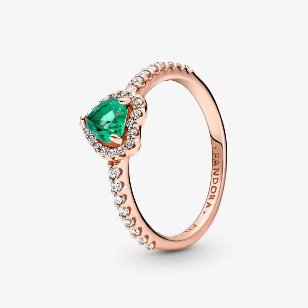 Anello Pandora Cuore in Rilievo Verde 188421C03