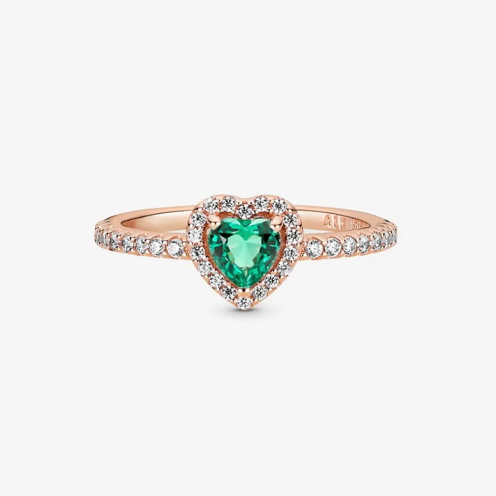 Anello Pandora Cuore in Rilievo Verde 188421C03