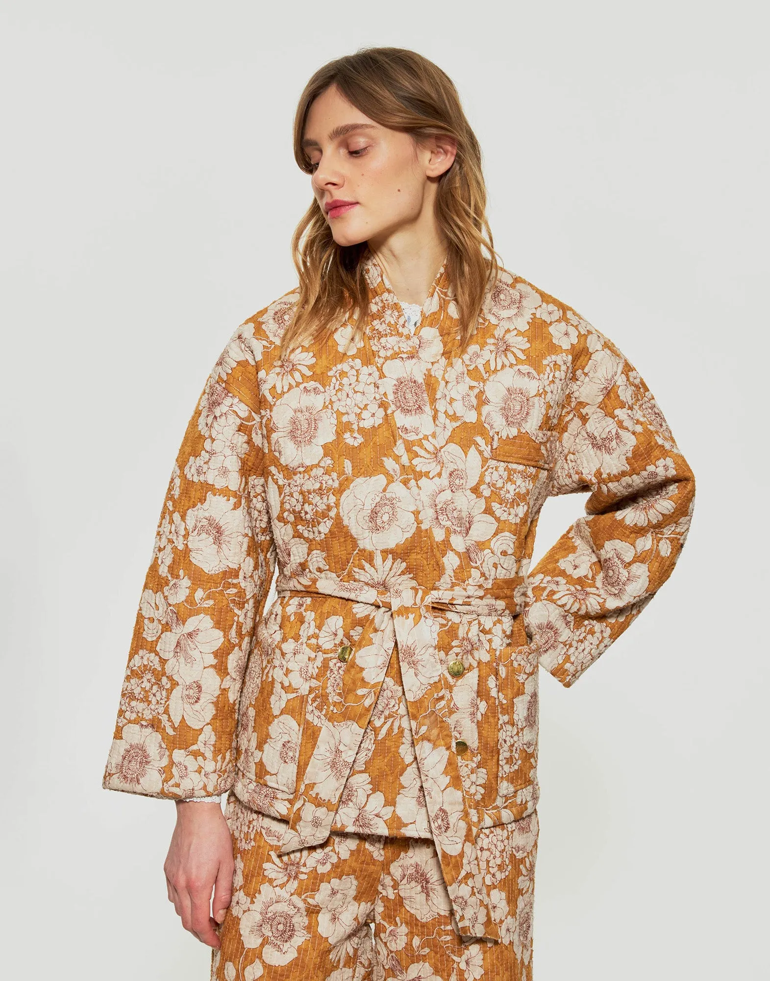 ANTIK BATIK Giacca Kimono Stampata Leonie