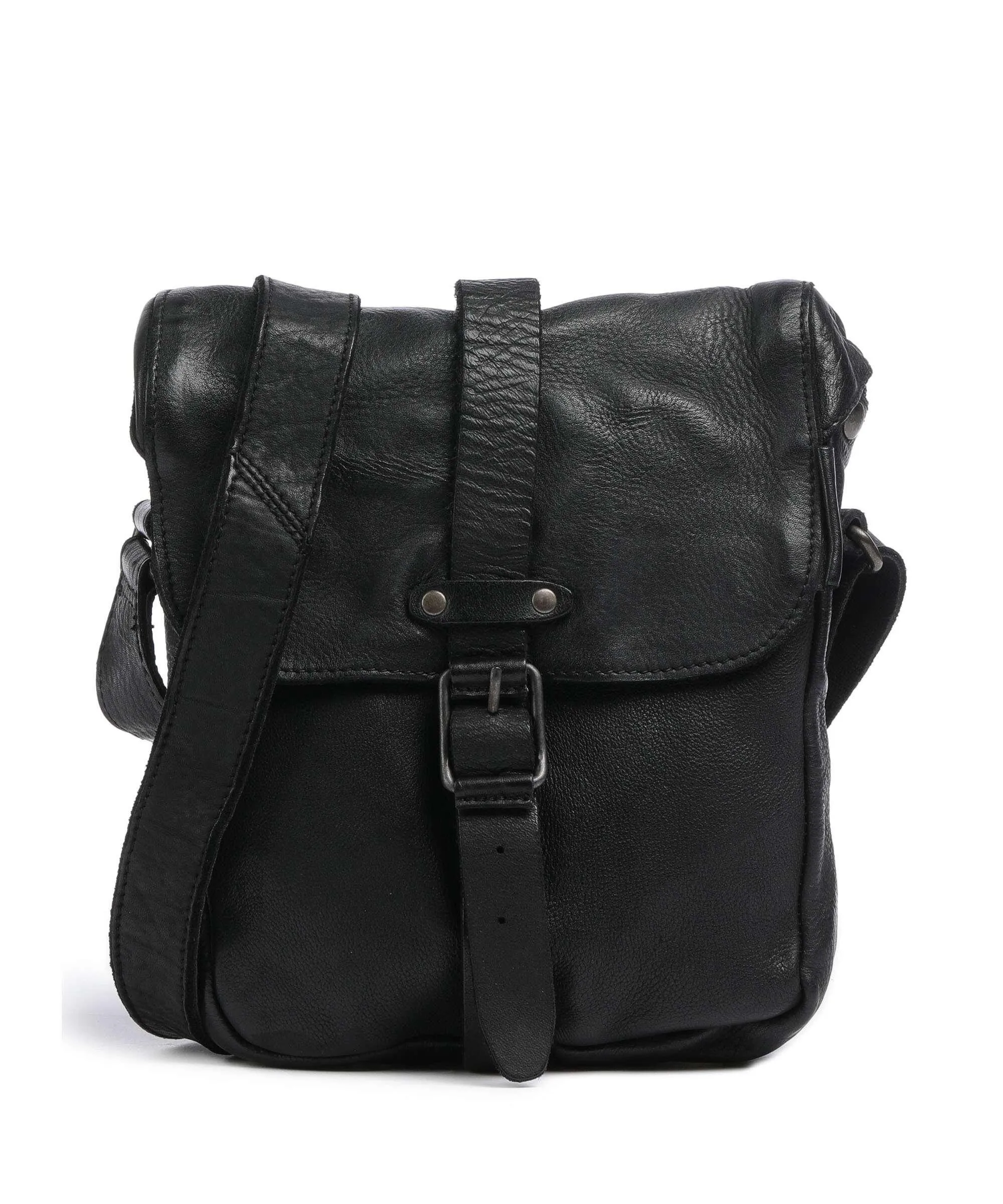  Aunts & Uncles Barbershop Goatee Borsa a tracolla pelle granulata nero  