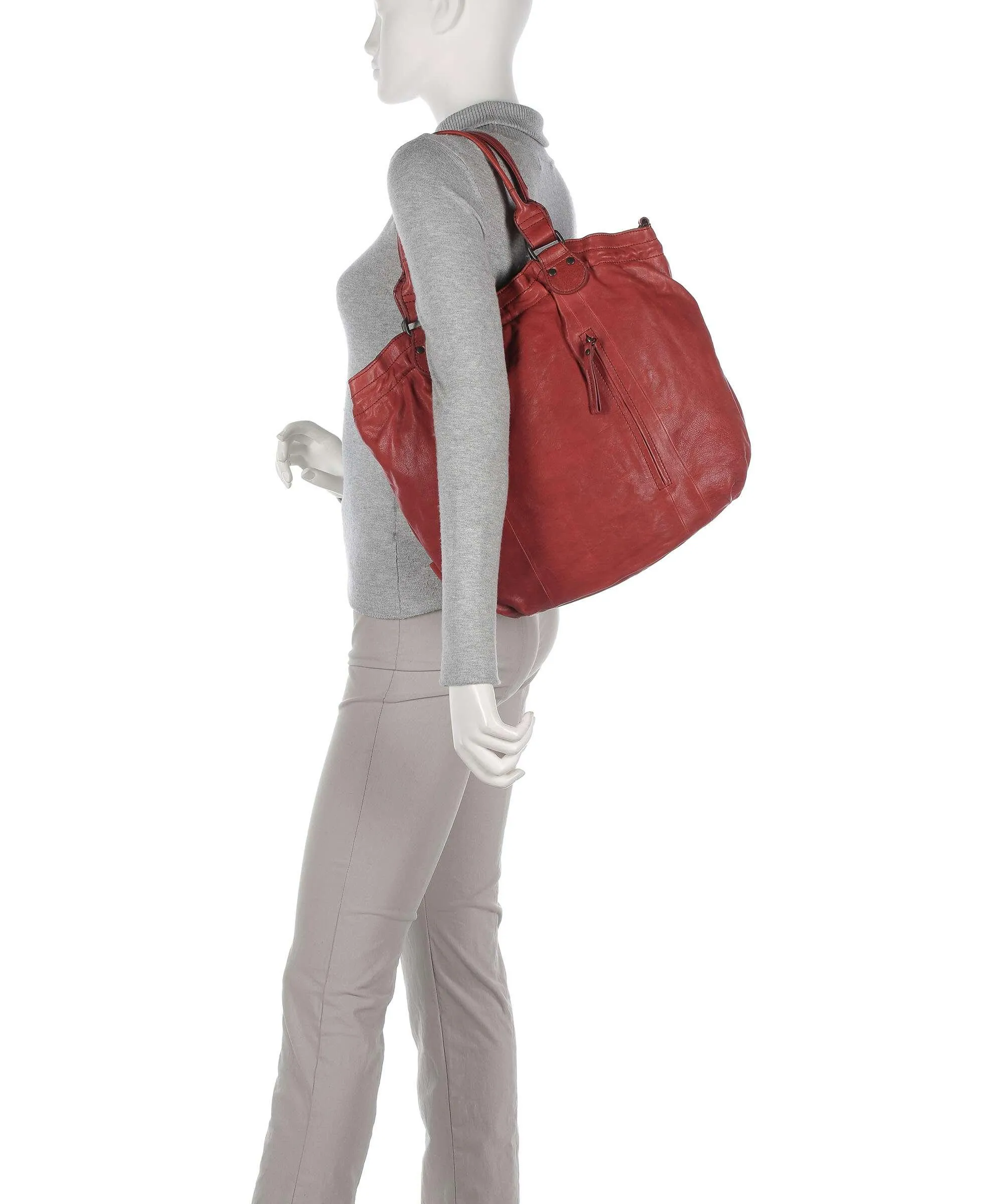  Aunts & Uncles Coffee Klatsch Susan Borsa shopper pelle granulata rosso  