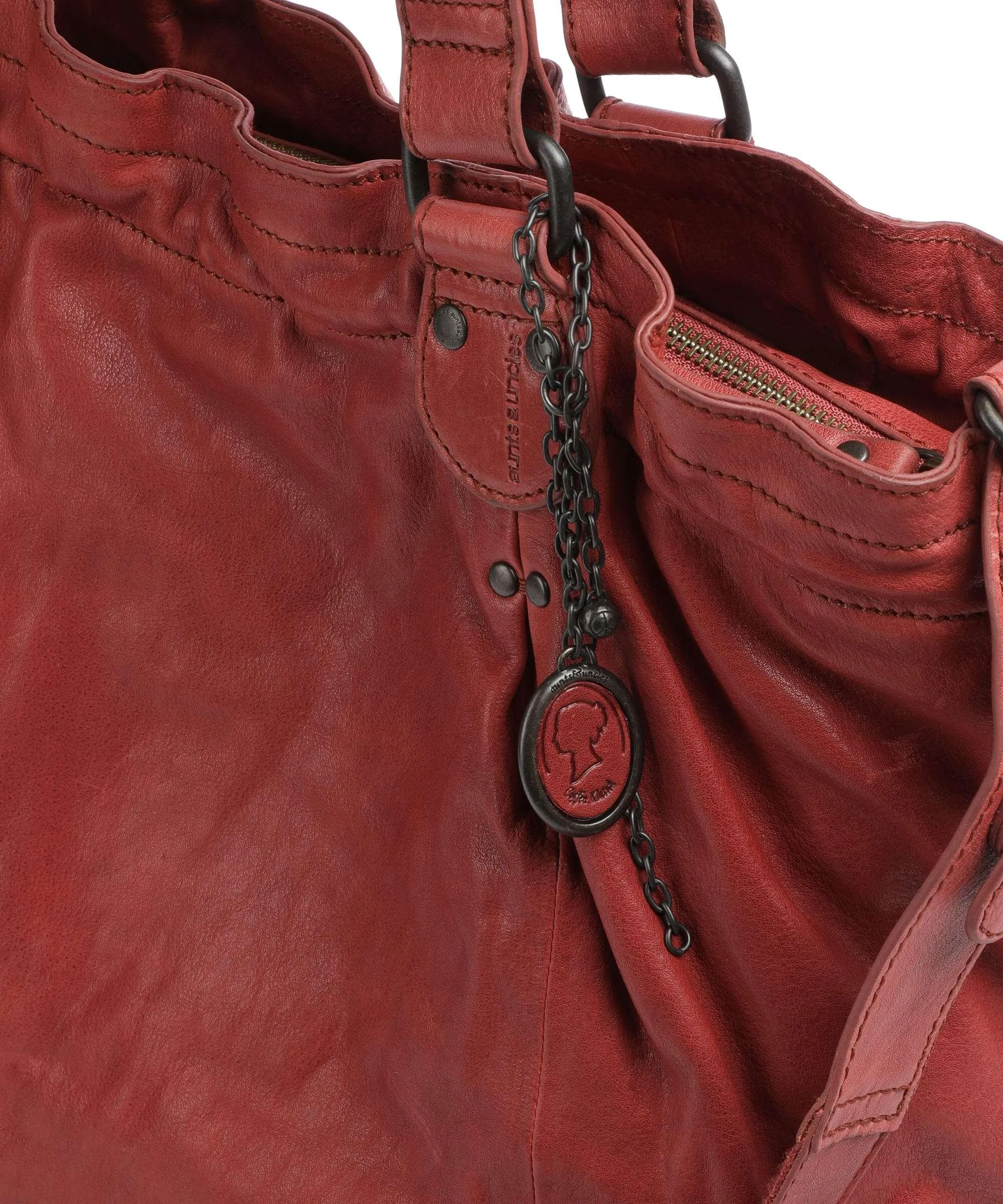  Aunts & Uncles Coffee Klatsch Susan Borsa shopper pelle granulata rosso  