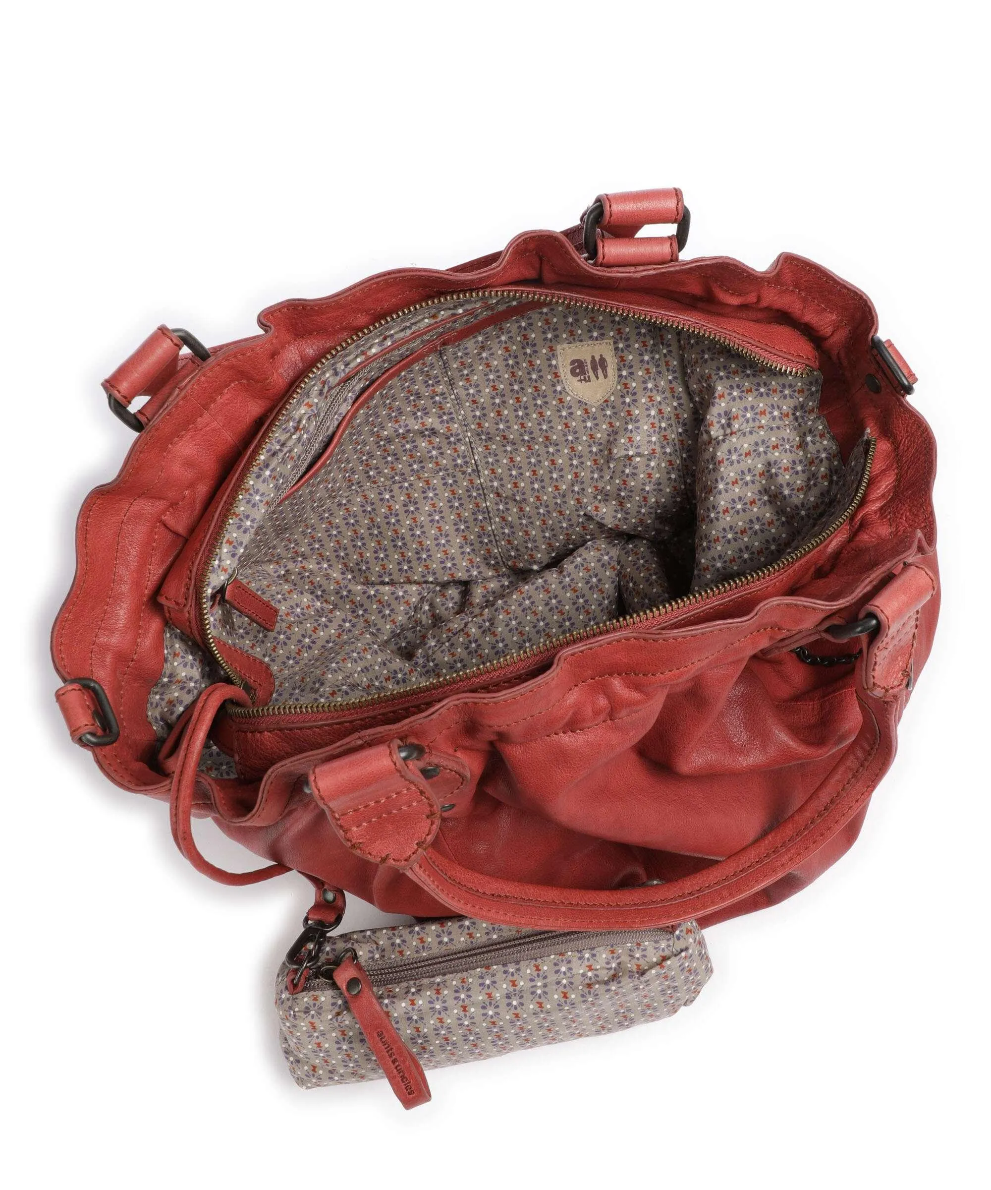  Aunts & Uncles Coffee Klatsch Susan Borsa shopper pelle granulata rosso  