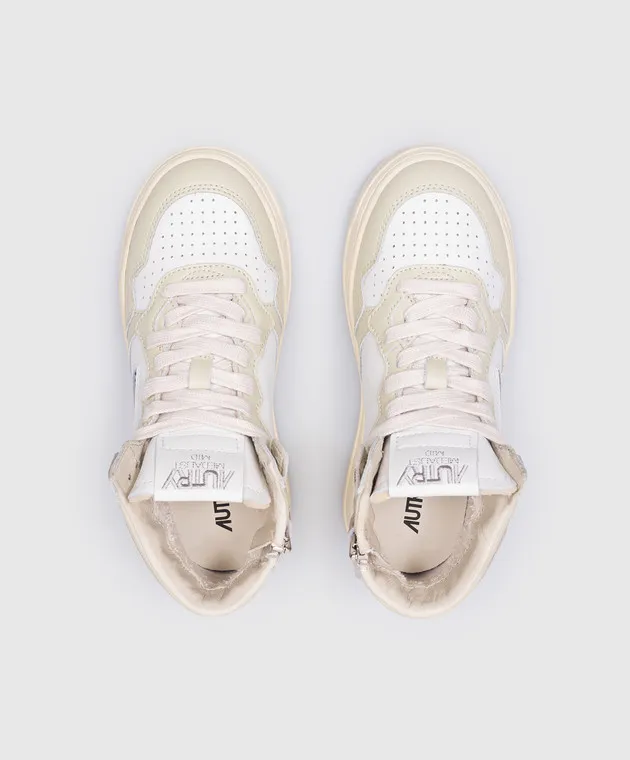 AUTRY Scarpe alte da bambino in pelle bianca Medaglia 3C06 A34EKUMK3C06