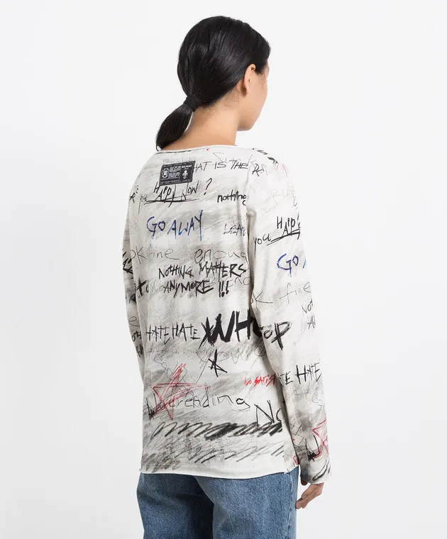 Balmain Maglione grigio con stampa YF1AR265GB60