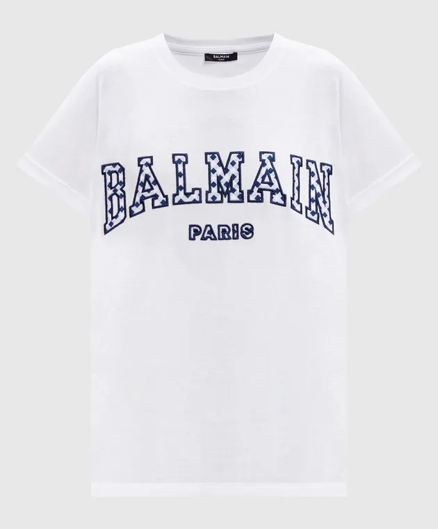 Balmain T-shirt bianca con logo DF0EF010BC83